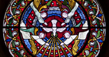 Spirit with Seven fold Gifts stained glass
